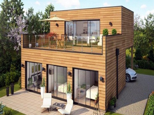 Container house wood-grain pattern siding