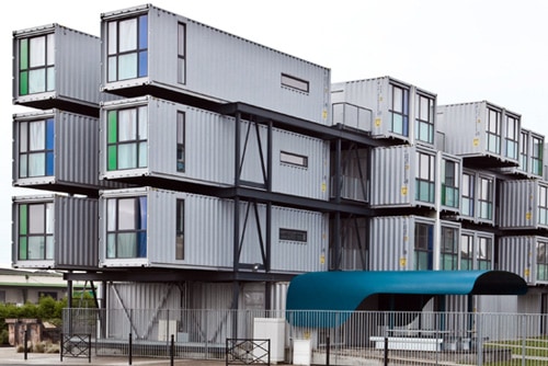 University dormatory shipping containers