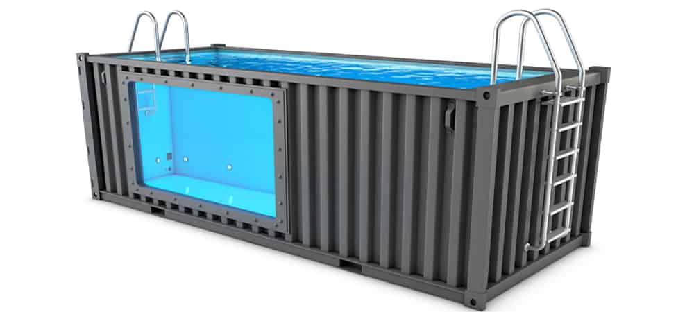 Shipping container swimming pool