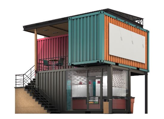 two story container coffee shop