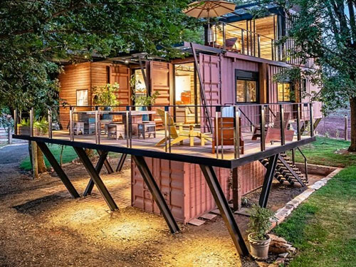 Shipping Container Home deck