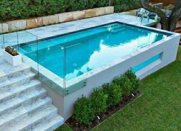 above ground container pool with window
